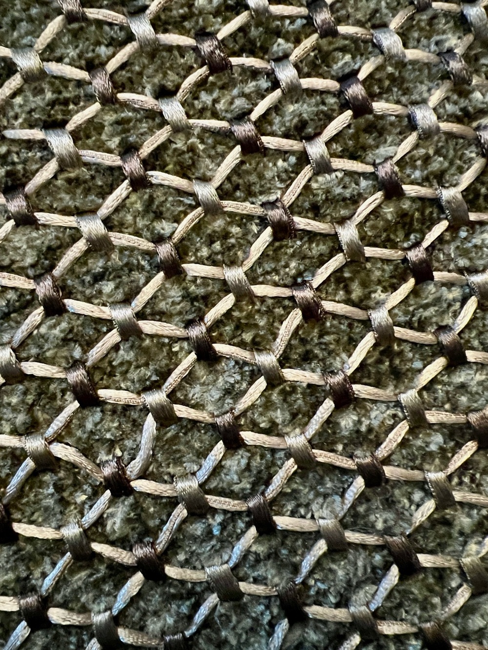 Neutral Accent Rugs Woven Classic Gold Green Diamond Pattern - Picture 4 of 5